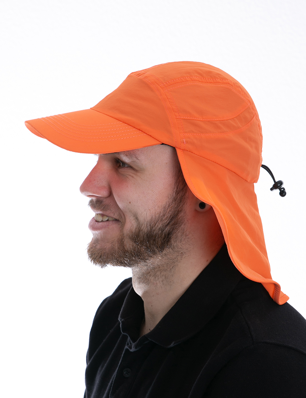 UV schutzkappe nackenschutz orange side