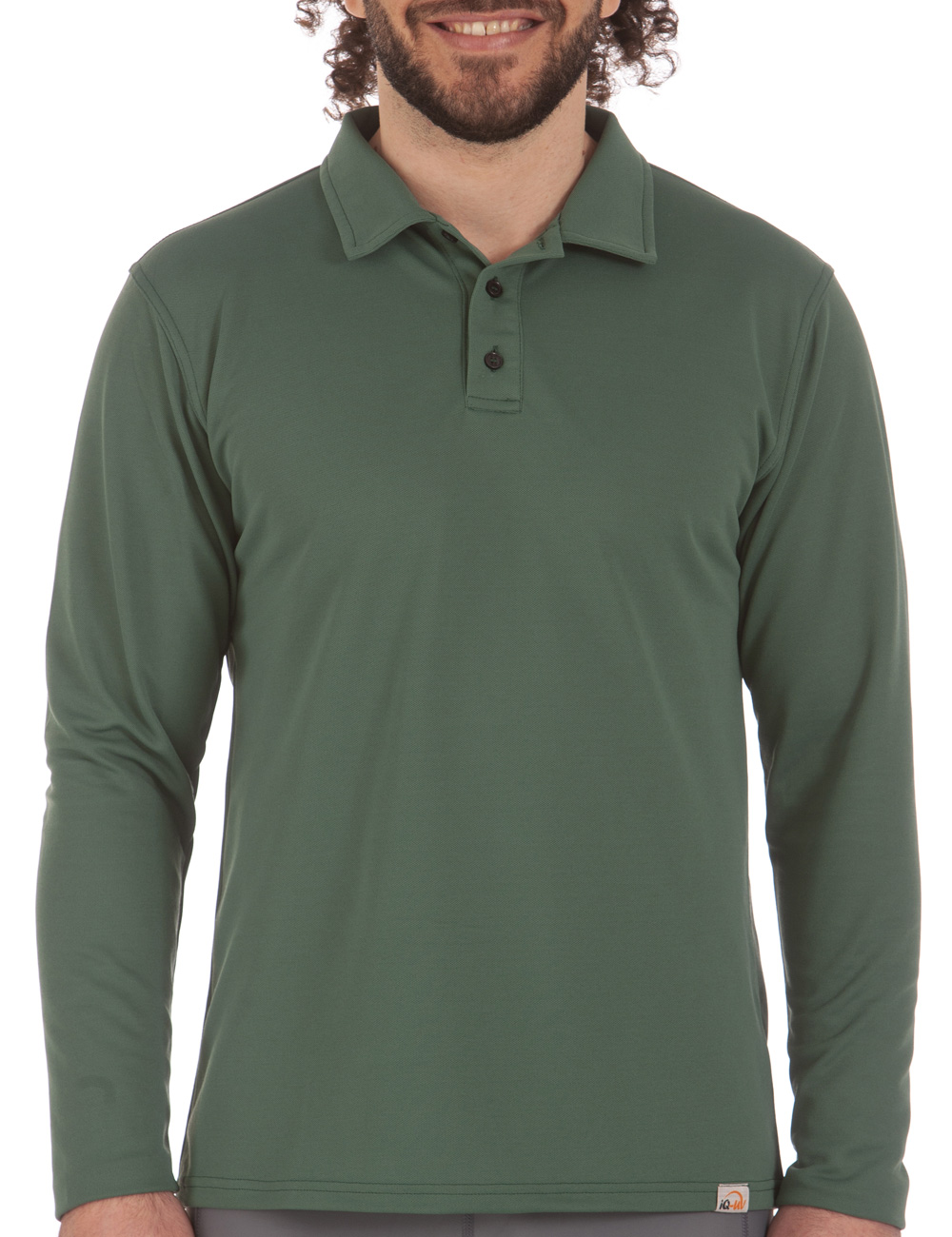 UV Schutz Polo Shirt langarm recycelt Herren grün poloshirt