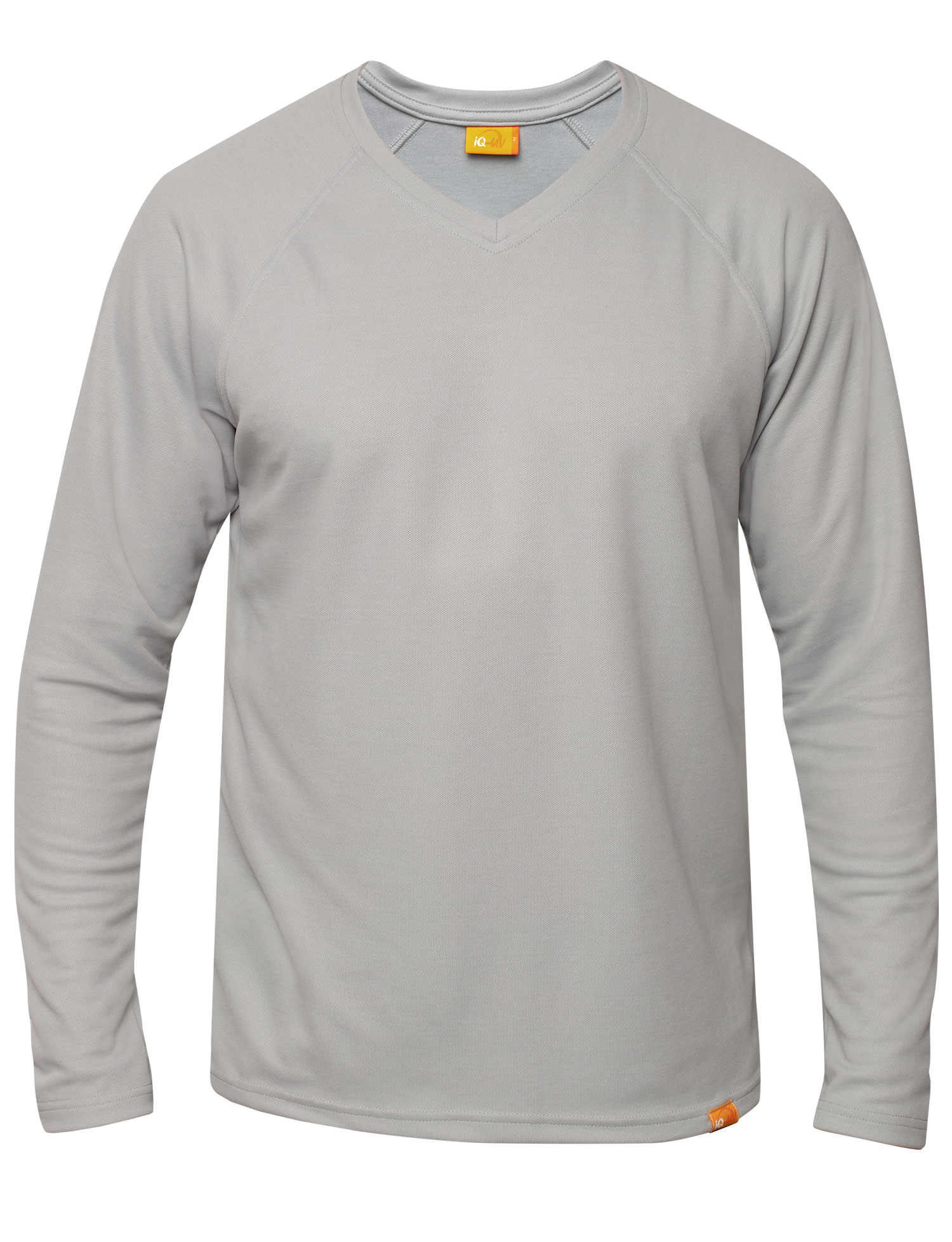 UV langarm Shirt für Herren Outdoor V-Ausschnitt grau